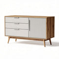 Mobile contenitore in legno con 3 cassetti e anta bianca 120 x 50 x 75cm