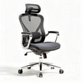 Sedia da ufficio ergonomica in rete nera con braccioli regolabili 60 x 60 x 110cm