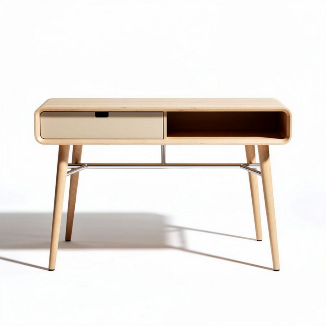 Scrivania moderna in legno scuro con struttura in metallo 120 x 60 x 75cm